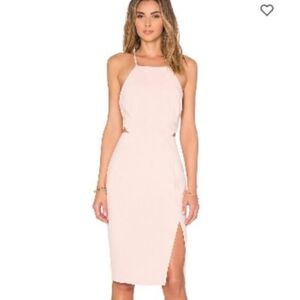 Endless Rose White Cutout Side Slit Criss Cross Back Midi Cocktal Dress Sz S
